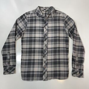 The North Face Men’s Gray Black Plaid Flannel Lightweight Shirt Cotton Small